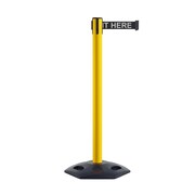 MONTOUR LINE Stanchion Belt Barrier Rubber Base Yellow Post 7.5ftWait..Belt MSR630-YW-PLEAWBW-75